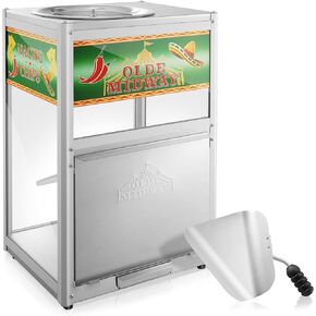 Olde Midway Nacho Chip Warmer Machine with Scoop, Commercial Grade Stainless Steel Concession Stand Display with Glass Door in Kuwait
