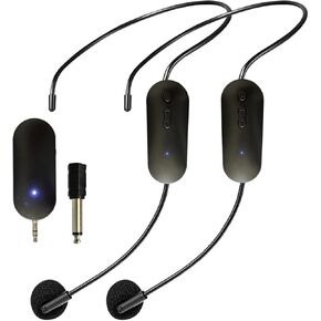 ميكروفون سماعة الرأس اللاسلكية، نظام ميكروفون الرأس لشخصين، نطاق 160 قدمًا، ميكروفونات سماعة الرأس اللاسلكية المزدوجة 2.4 جيجا لمكبر صوت الكاريوكي، مضخم الصوت، نظام PA، اليوغا، التدريس، اللياقة البدنية، الاجتماعات، الدليل السياحي in Kuwait