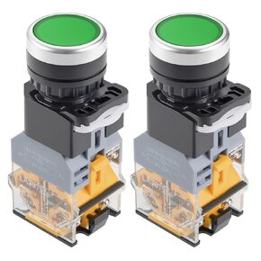 2-حزمة 22 مم زر ضغط مؤقت مع ضوء LED 24V DC DPST LA38-11DN مفاتيح ضغط مستديرة للتطبيقات الإلكترونية الكهربائية - أحمر وأخضر in Kuwait