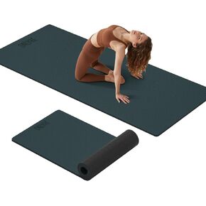 Extra Thick 12mm TPE Exercise Yoga Mat with Strap, 72"L x 24.8"W Non-slip Workout Mat for gymnastics, Pilates, Home, Workout, Gym Floor Fitness in Saudi Arabia