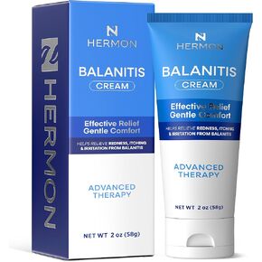 Hermon Balanitis Relief Cream: Balanitis Treatment for Men, Natural Soothing Ointment for Relief from Symptoms of Irritation and Itch (2oz) in Kuwait