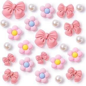 سحر أحذية القوس اللطيف للفتيات ، 24 مساءً أحذية زهرة سحر الملحقات لصنادل السد ، ديكور لؤلؤة للنساء ، خدمة DIY لصالح in Kuwait