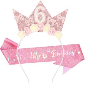 SuPoo Black Birthday Sash Birthday Crown for Women Metal Crown with Comb Glitter Birthday Girls Sash Princess Birthday Decorations Happy Birthday Decorations Gift Quinceanera Crown Party Favor in Kuwait