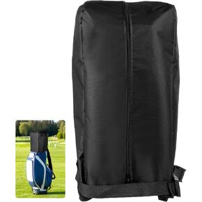 غطاء حقيبة جولف، غطاء مطر لحقيبة الجولف مقاس 34 × 33 × 20 بوصة، غطاء غطاء حقيبة جولف مقاوم للماء والغبار مع سحاب أمامي، وأشرطة قابلة للتعديل وتصميم فتحة سفلية، يناسب حقائب الحامل والعربة (أسود) in Kuwait