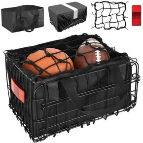 Folding Rear Bike Basket for Rear Rack, Collapsible Metal Bicycle Cargo Basket with Waterproof Cover & Liner Bag, Heavy Duty Bike Basket for Groceries, Pets, Commuting (56 lbs) in Saudi Arabia