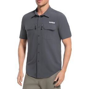 Men's Outdoor Sun Protection Shirt Short Sleeve Quick Dry Lightweight Breathable UPF50+ Hiking Fishing Travel Camping in Saudi Arabia