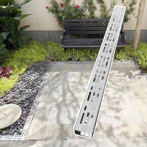 Drainage Grille Stainless Steel Kit for Drainage Ditch On Terrace, Narrow Drainage Ditch with Grille, Metal Rainwater Ditch Filter On Courtyard/roof Side(100X7x3cm) in Kuwait