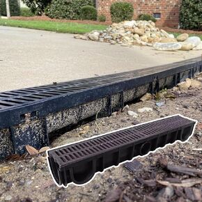 Drainage Grille High Underground Gutter Drainage System, Heavy Duty U-Channel Drain for Garage Car Park Lot Concrete, Black Sewers(34 * 100 * 29 * 3cm) in Kuwait