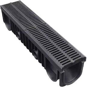 Drainage Grille High Underground Gutter Drainage System, Heavy Duty U-Channel Drain for Garage Car Park Lot Concrete, Black Sewers(29 * 100 * 24 * 2cm) in Kuwait