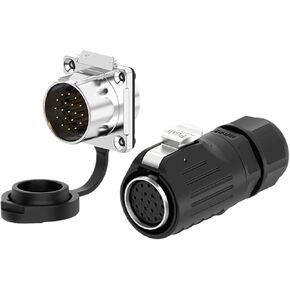 EW-LP24 reverse mounted multi-core circular aviation male and female flange metal welding mechanical equipment power connector(EW-LP24-19P 5A) in Kuwait