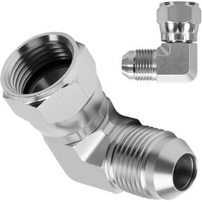 6500-04-04 تركيب هيدروليكي 1/4 بوصة JIC 37 درجة ذكر X 1/4 بوصة أنثى JIC 90 درجة محول الكوع، معايير SAE J514 وصلات وصلات أنابيب الصلب الكربوني للأنظمة الهيدروليكية (عبوتان) in Kuwait