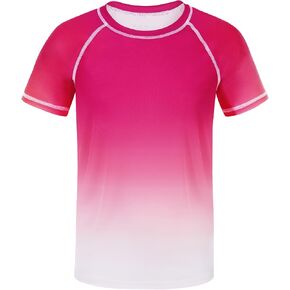 Boys' Rash Guard Swim Shirt, UPF 50+ Sun Protection Short Sleeve, Kids Youth Water Shirt for Swimming Surf Beach in Kuwait