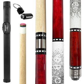 HomeSeason 58in Pool Cue Stick خشب القيقب الكندي طرف 13 مم - 18oz مثالية للعب الدقيق، جديلة حمام سباحة منخفضة الانحراف لتعزيز الدقة in Kuwait