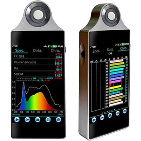 مقياس طيف الضوء TsoLay PPFD PAR، مقياس إضاءة اللون 380-780 نانومتر، مقياس الإضاءة الطيفية مع شاشة تعمل باللمس 3.5 بوصة، دقة 0.2 نانومتر، للبستنة والمختبرات الصناعية in Kuwait