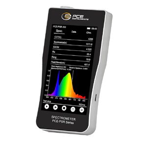 PCE Instruments مقياس الطيف الضوئي المحمول PCE-PSR 200 للضوء واللون، بقياسات 0.1–500000lx وCCT 1500–100000K، بدقة ±0.1lx، ذاكرة 8 جيجابايت، USB-C، شاشة لمس 5 بوصات in Kuwait