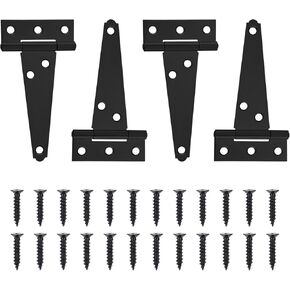 10 Inch T-Strap Heavy Duty Shed Door Hinges Gate Strap Hinges Black Tee Hinge Wrought Hardware for Wooden Fences,Yard,Barn Door,Rustproof(4 Pack) in Kuwait