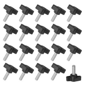 M METERXITY 20-Pack Thumb Screws, M6x30mm Tee Wing Knobs, T Shaped Handle Clamping Screw Knob for Woodworking/Machinery/Equipment, Metric Thread Thumbscrew [304 Stainless Steel, Black] in Kuwait