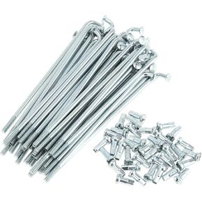 1 Set Universal Bicycle Spokes 12G 85mm Length Bike Wheel Spokes Nipple Silver Tone Carbon Steel Galvanized in Kuwait