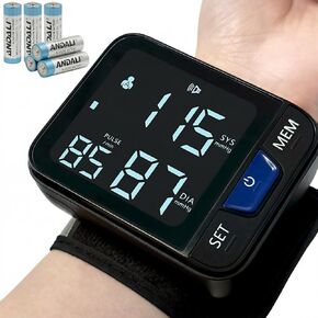 Wrist Blood Pressure Monitor - Clinically Accurate BP Machine with Large VA&LED Backlit Display & Voice Broadcast for Seniors, 240 Memory for 2 Users, Irregular Heartbeat Detector for Home Use in Kuwait