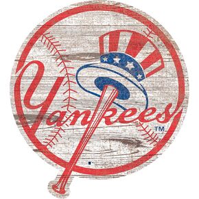 Yankees 24" Distressed Logo Cutout Sign in Kuwait