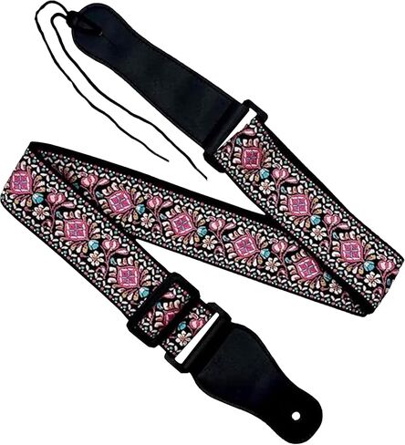 CMC Jacquard Guitar Strap for Acoustic, Electric, Bass Instrument, with Adjustable Buckle, 2" Wide, 60" Long in Kuwait