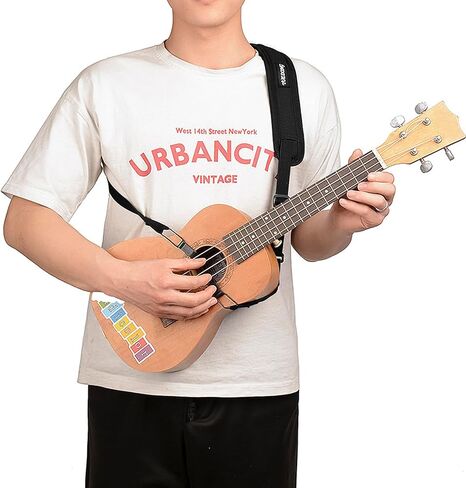 Adjustable Ukulele Strap No Drill Clip On Double J Hooks Shoulder Strap Fits Most Standard Ukuleles Musical Instrument Accessory Hands Free Small Guitar Hanging Belt in Saudi Arabia