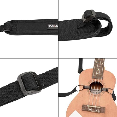 Adjustable Ukulele Strap No Drill Clip On Double J Hooks Shoulder Strap Fits Most Standard Ukuleles Musical Instrument Accessory Hands Free Small Guitar Hanging Belt in Saudi Arabia