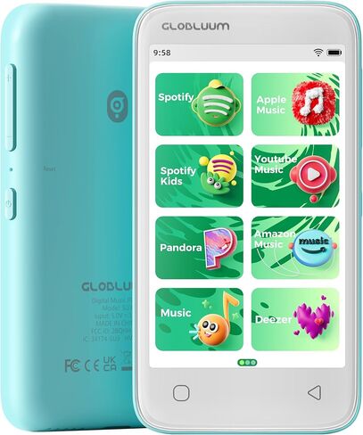 80GB MP3 Player for Kids, Parental Controls, Supports Spotify Kids, Audible, LibriVox, Amazon Music and Kindle:Safe Android MP4 Player Gift with 4" Touchscreen, WiFi and Bluetooth(Blue) in Saudi Arabia
