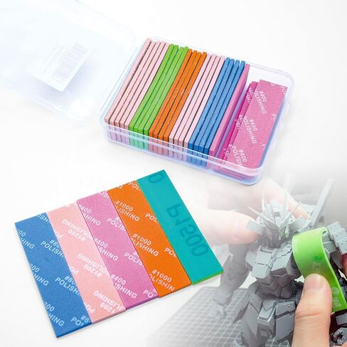 30Pcs Sanding Sponge Set for Model, 6 Grits 400/600/800/1000/1200/1500, Waterproof Wet Dry Sanding Blocks for Wood, Metal, Plastic, Hobby, Model, Reusable Sandpaper Assortment in Saudi Arabia