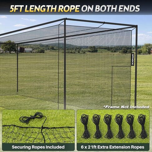 شبكة قفص مضرب بطول 101.6 سم × عرض 27.94 سم × ارتفاع 27.94 سم، شبكة قفص مضرب البيسبول والكرة اللينة 36 طبقة من البولي إيثيلين عالي التحمل، أقفاص مضرب مغلقة بالكامل للفناء الخلفي مع باب (الشبكة فقط بدون إطار) in Kuwait