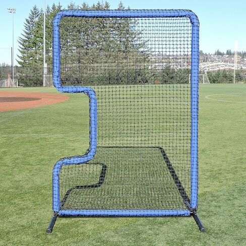 شاشة JUGS Protector Blue Series للكرة اللينة على شكل حرف C - حماية لإبريق الكرة اللينة وآلة الرمي، 7'H x 5'W مع فتحة مقاس 33 بوصة × 18 بوصة، و60 طبقة من شبكة Poly-E وإطار بقطر 1.5 بوصة، ضمان لمدة عام in Kuwait