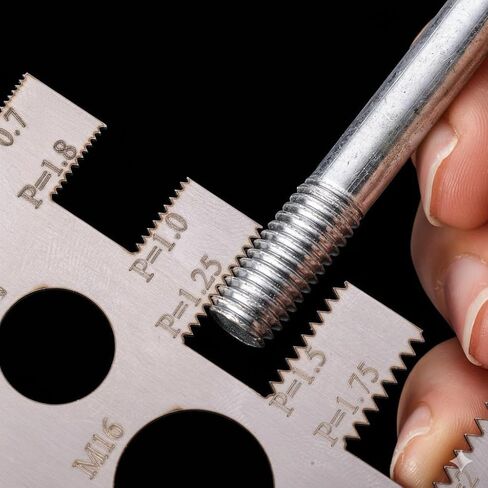 Stainless Steel Screw Thread Pitch Gauge Ruler, Thread Measuring Tool for Mechanics, Engineers, DIY (Silver) in Saudi Arabia