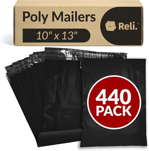 ريلي. (440 قطعة) بريد بولي 10 × 13 بوصة، أسود | أكياس شحن للملابس، الأعمال الصغيرة | أكياس بولي سوداء للشحن، 10 × 13 بوصة | بريد/تغليف | أظرف غير مبطنة ذاتية الغلق in Kuwait