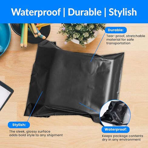 ريلي. (440 قطعة) بريد بولي 10 × 13 بوصة، أسود | أكياس شحن للملابس، الأعمال الصغيرة | أكياس بولي سوداء للشحن، 10 × 13 بوصة | بريد/تغليف | أظرف غير مبطنة ذاتية الغلق in Kuwait