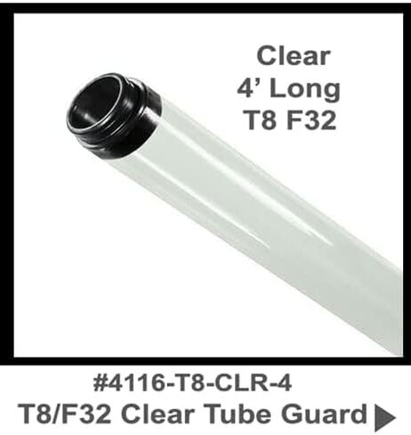4' CLEAR TUBE GUARDS FOR T8/F32 FLUORESCENT TUBES (4) in Saudi Arabia