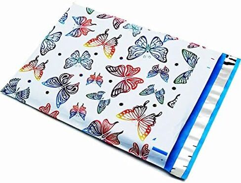 14.5x19 (100) Butterfly Designer Poly Mailers Shipping Envelopes Boutique Custom Bags By ValueMailers in Saudi Arabia