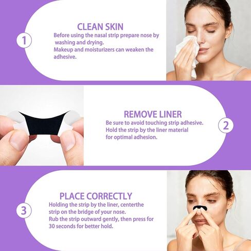 Nasal Strips for Snoring, 62 Count Extra Strength Nose Strips for Breathing, Hypoallergenic Snore Strip, Anti Snore, Improved Airflow, Universal Fit, Nasal Congestion Relief & Snoring Solution in Kuwait