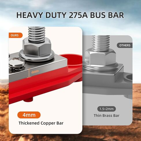 RVBOATPAT 275A Marine Bus Bar 12V Power Distribution Block 2 x 5/16" Terminal Studs and 14 x #8 Screws Positive and Ground Battery BusBar for Automotive Car Boat in Saudi Arabia