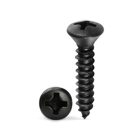 100 قطعة من براغي الصفائح المعدنية السوداء، حجم المسمار 8 × 3/4 بوصة، 6 رؤوس بيضاوية صغيرة الحجم من فيليبس - مثالية لمثبتات السيارات ومشابك الصدمات، والمثبتات في إصلاح هياكل السيارات in Kuwait