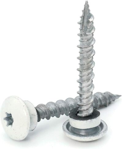Low Profile Mechanical Galvanized Roofing Screws White Finish - #10 x 1" Qty 1000 in Kuwait