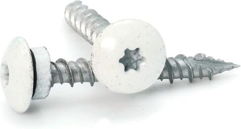 Low Profile Mechanical Galvanized Roofing Screws White Finish - #10 x 1" Qty 1000 in Kuwait