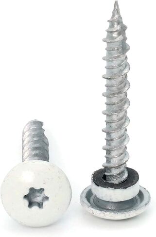 Low Profile Mechanical Galvanized Roofing Screws White Finish - #10 x 1" Qty 1000 in Kuwait