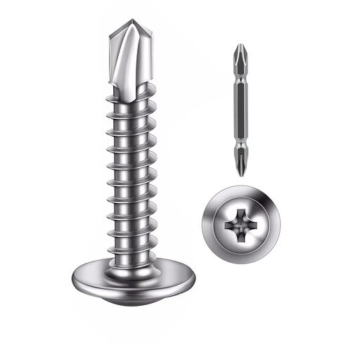 190 Pcs (#8 x 3/4" /4.2x19) Philips Truss Head Self Tapping Sheet Metal Screws,410 Stainless Steel Self Drilling Screws for Metal, Fast Self Tapping Screws,with Screw Driver Bit in Saudi Arabia