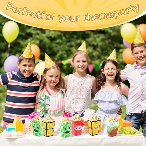 24 Pcs Popcorn Boxes Pixel Miner Theme Popcorn Bags Green Brown Red Party Decorations, Candy Snack Food Containers for Home Movie Theater Birthday Game Theme Party in Kuwait