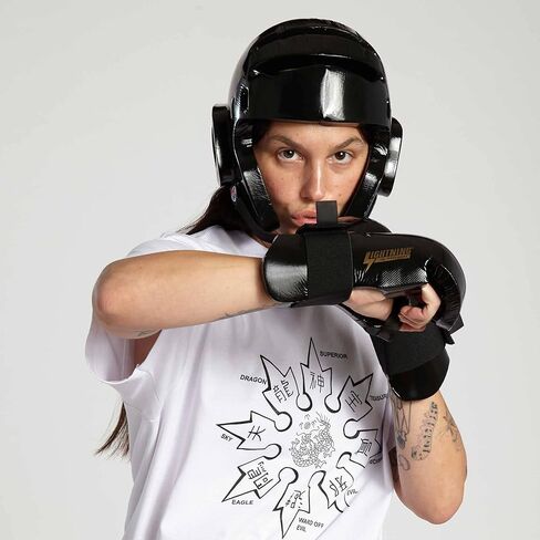 قفازات Pro Force Lightning Punches للكاراتيه (أسود، كبير جدًا (عرض المفصل: 3-3/4" - 3-7/8") in Saudi Arabia