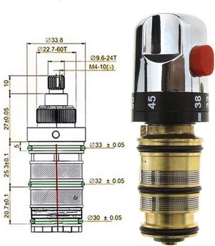 Precision Thermostatic Faucet Bathroom Thread Accessory Mixer Temperature Shower Adjust Water Heater Copper Hot Cold Home Accurate in Saudi Arabia