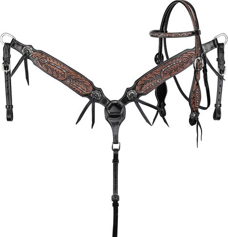 Showman Midnight Wing Browband Headstall & Breast Collar Set in Saudi Arabia
