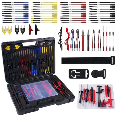 76 PCS Automotive Test Lead Kit, Multimeter Test Leads Set with Back Probes, Alligator Clips, Banana Plug Adapters & Silicone Wires, 1000V/32A Electrical Test Kit for Car Circuit Diagnostics in Saudi Arabia