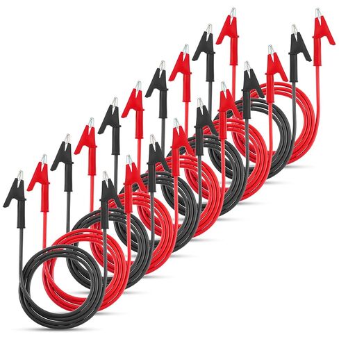 10 Pcs 14 Gauge Jumper Wires with Alligator Clips, Dual Ended Alligator Clips with Wires, Electrical Test Flexible Cable Clamps for Electrical Testing Automotive Repair, 3.3 Ft in Saudi Arabia