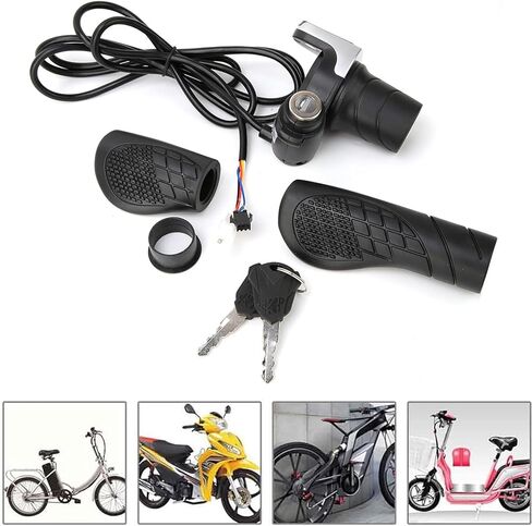 36V Universal Twist Grip Throttle with LCD Power Indicator & Key Lock - Easy Installation for E-Bikes, Electric Scooters & Motorcycles in Saudi Arabia